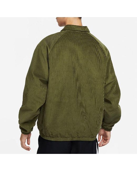 Nike Green Stack Logo Casual Corduroy Jacket Autumn for men