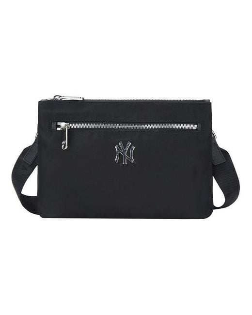 MLB Black Ny New York Yankees Logo Zipper Shoulder Messenger Bag