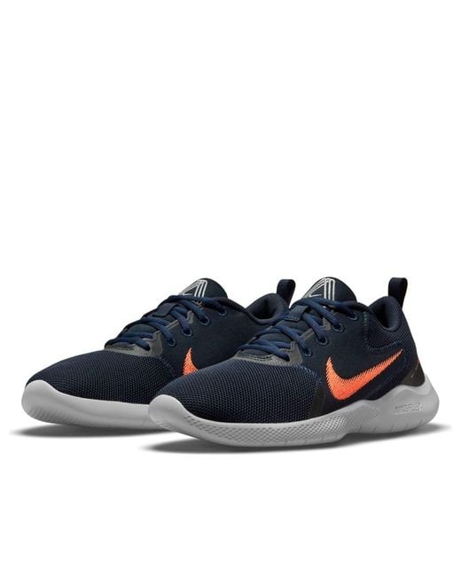 Nike Blue Flex Experience Run 'Dark Obsidian Hyper Crimson' for men