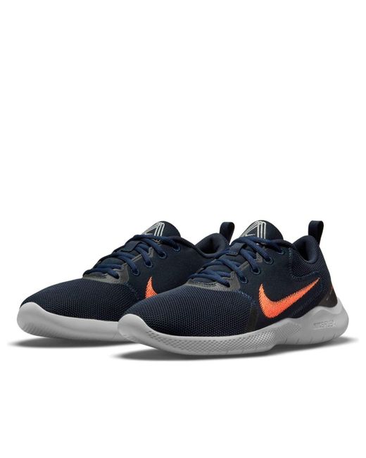 Nike Blue Flex Experience Run 'Dark Obsidian Hyper Crimson' for men