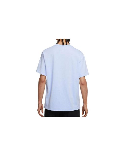 Nike Blue Flowers Alphabet Logo Printing Casual Sports Short Sleeve Light T-Shirt for men