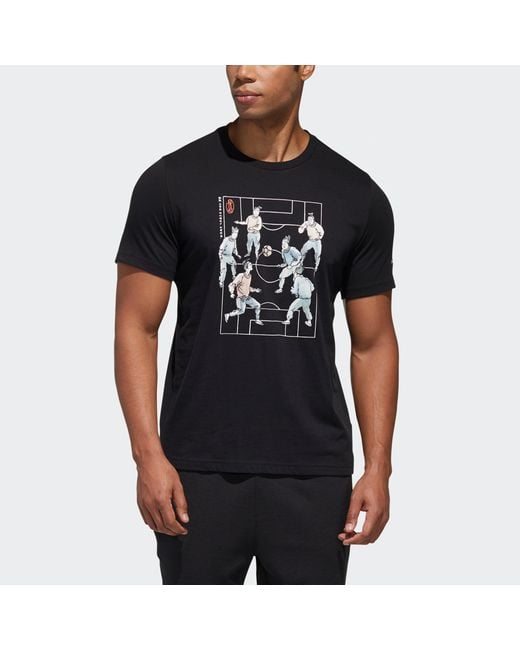 Adidas Black Ub Gfx Tee 2 Funny Printing Sports Short Sleeve for men