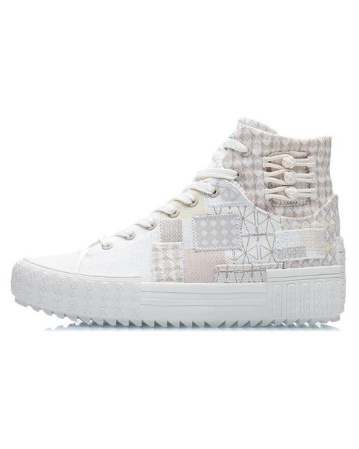 Li-ning White Cf Wuxing Canvas Hi Shoes for men