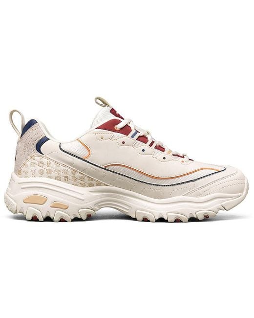 Skechers White D Lites Low-Top Running Shoes for men