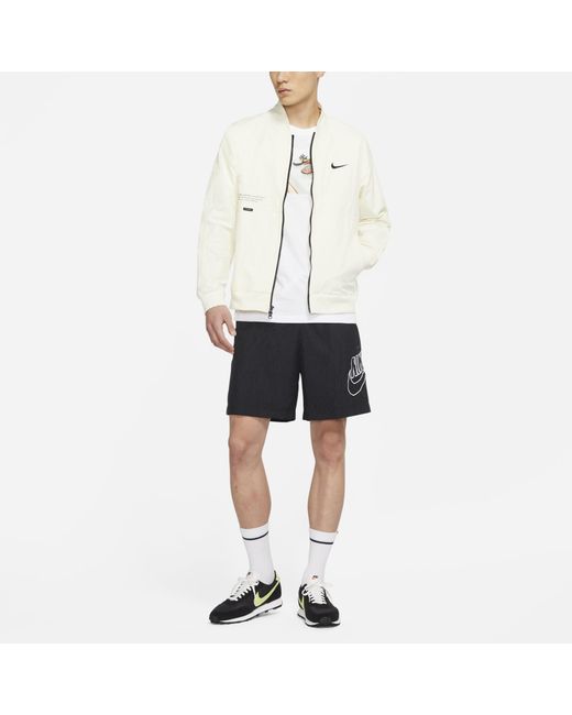 Nike White Sportswear Swoosh Logo Print Sports Jacket for men