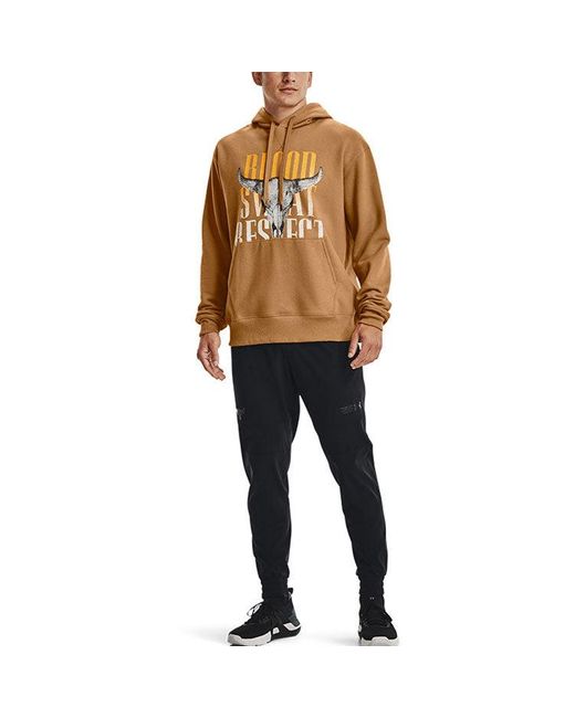 Under Armour Brown Project Rock Graphic Hoodie for men