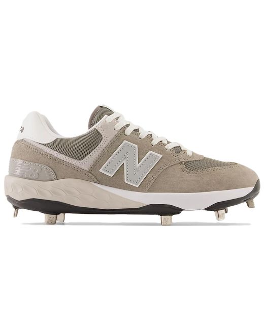 New Balance White Fresh Foam X 574 Cleat 'Shark Skin' for men