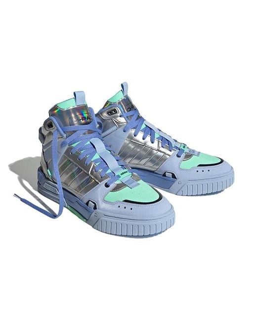 Adidas Blue Neo D-Pad Mid Shoes Metallic' for men