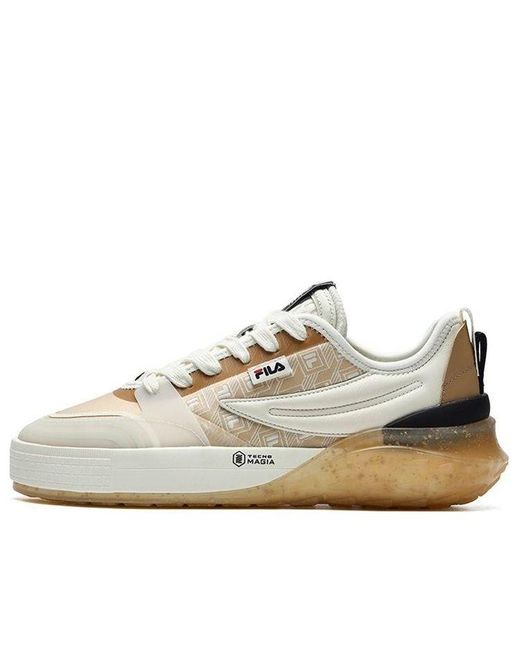 Fila White Mixa Retro Casual Skateboarding Shoes Cream Yellow