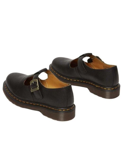 Dr. Martens Brown T-Bar Regency Leather Mary Jane Shoes for men