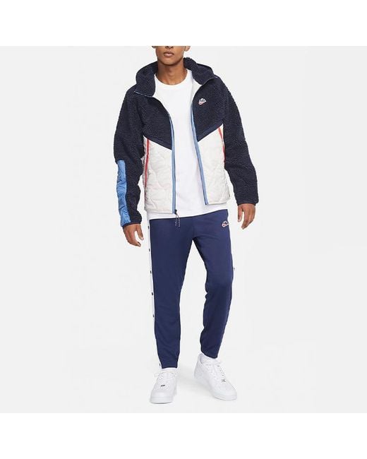Nike Blue Sportswear Heritage Color Warm Cap Jacket Obsidian for men