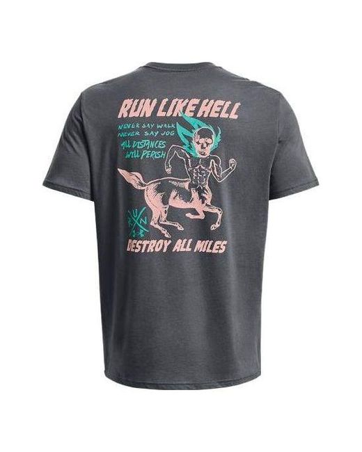 Under Armour Gray Run Like Hell Graphic T-shirt for men