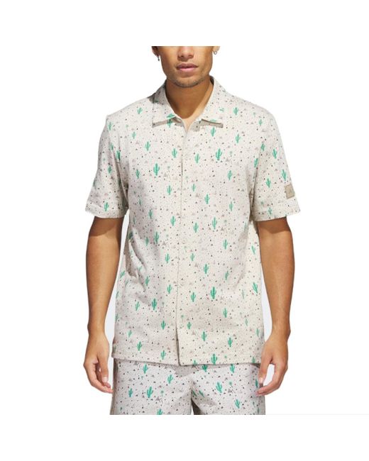 adidas Adicross Desert Button Golf Shirt in White for Men Lyst UK