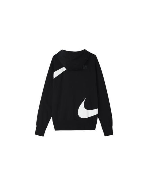 Nike Black Large Logo Printing Loose Hooded Jacket Autumn for men