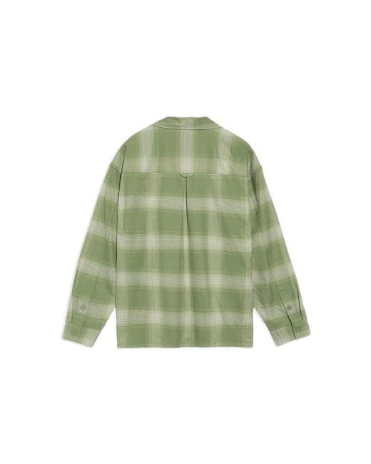 Li-ning Green Bad Five Sports Basketball Series Plaid Loose Shirt for men
