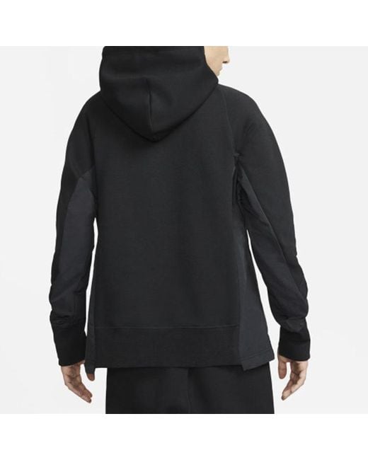 Nike X Sacai Crossover Logo Printing Splicing Contrasting Colors Sports Asia Edition Black for men