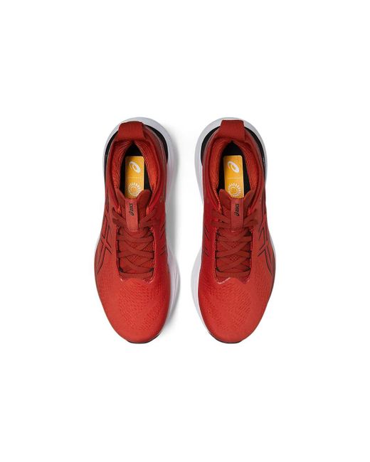 Asics Red Running Shoes For Adults Gel-nimbus 25 Orange Men for men
