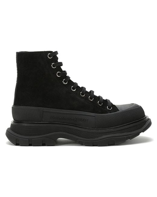 McQueen Black Tread Slick Boot 'Triple' for men