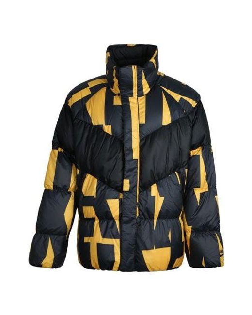 Nike Blue Splicing Stay Warm Windproof Stand Collar Sports Down Jacket Colorblock for men