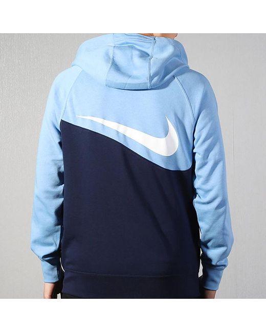 Nike Blue As Sportswear Swoosh Hoodie Fz Ft for men
