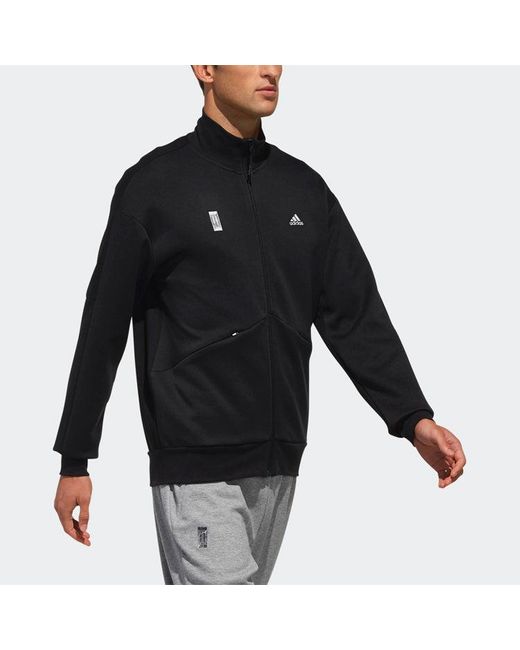 Adidas Black Wj Tt Swt Martial Arts Logo Collar Jacket For for men