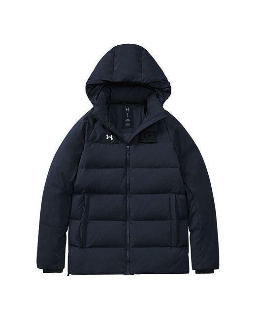Under Armour Blue Logo Training Hooded Down Jacket