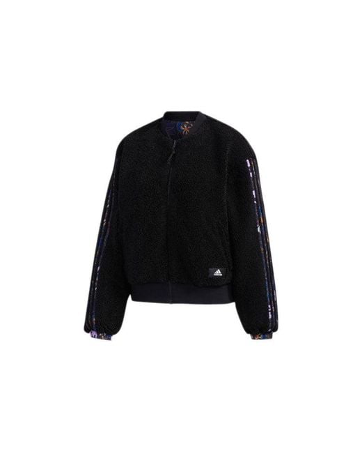 Adidas Blue (Wmns) Cny Mic Bomber Series Double Sided Aviator Jacket