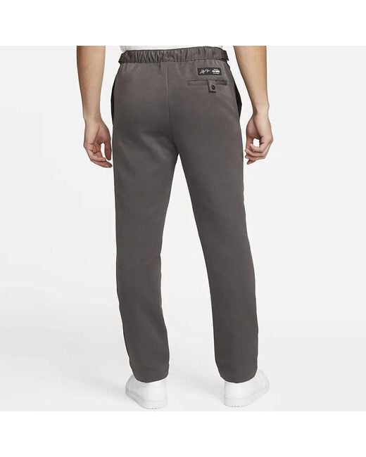 Nike Gray X A Ma Manire Crossover Solid Color Logo Straight Casual Pants for men