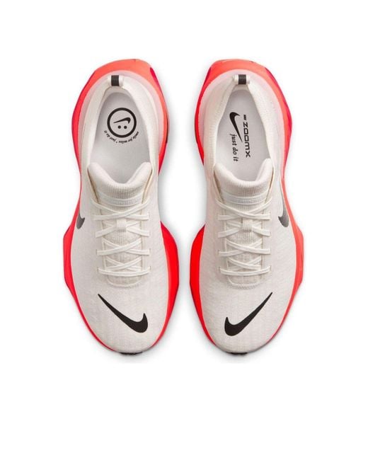 Nike White Zoomx Invincible Run Flyknit 3 'Phantom Bright Crimson' for men