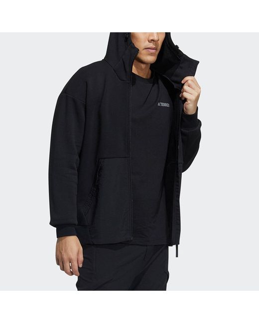 Adidas Blue Cpl Gfx Fz Hd Outdoor Sports Hooded Jacket For for men
