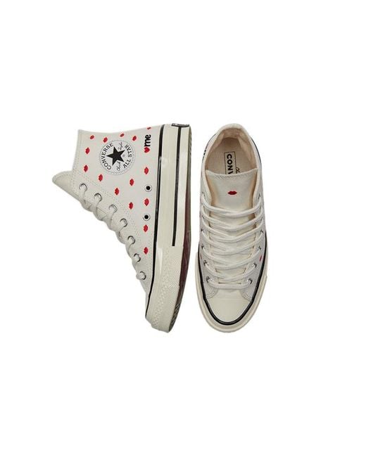 Converse White Chuck 70 Embroidered Lips High 'Love Me for men