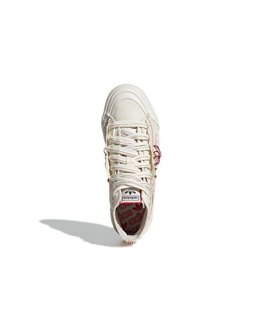 Adidas White Nizza Hi Dl 'Cream' for men