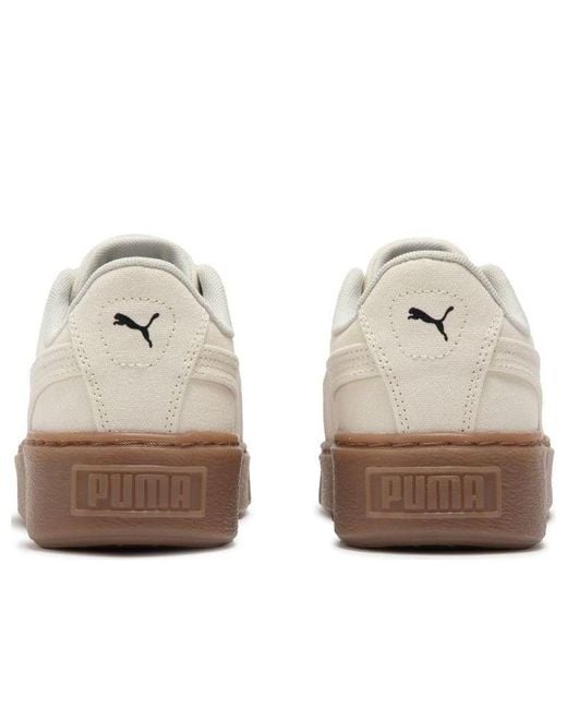PUMA White (Wmns) Basket Platform Canvas