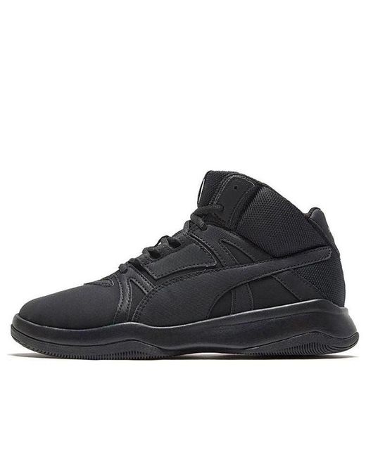 PUMA Black Rebound Street Mid Sneakers for men