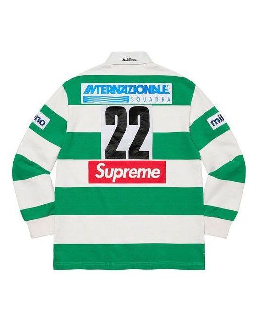 Supreme Green Stripe Rugby for men