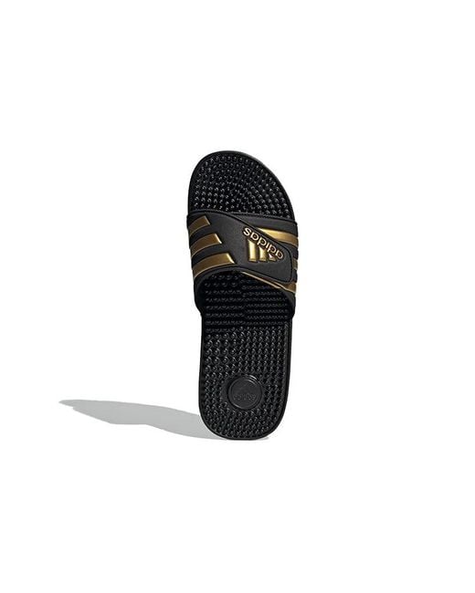 Adidas Black Adissage Slides Metallic' for men