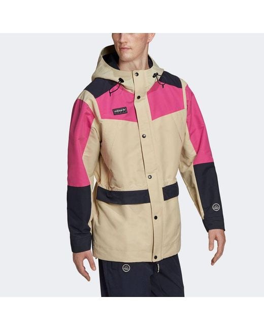 Adidas Pink Originals Colorblock Hooded Track Jacket Creamy for men