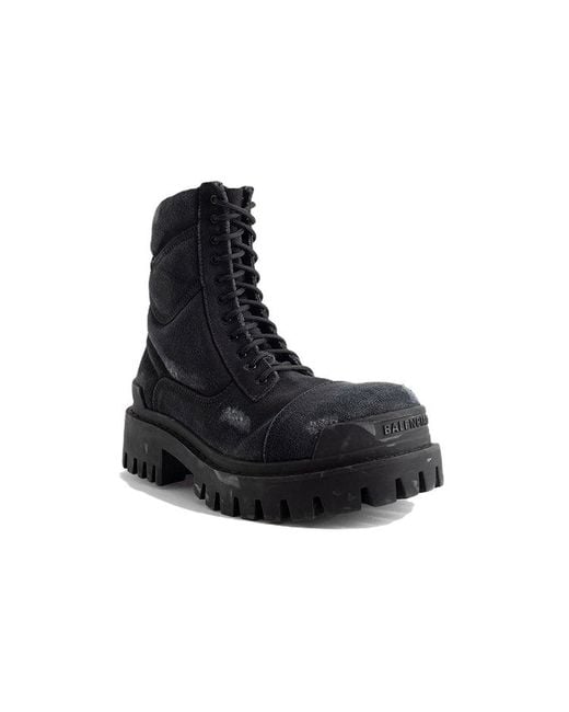 Balenciaga Black (Wmns) Combat Strike 20Mm Boots 'Washed Cotton'
