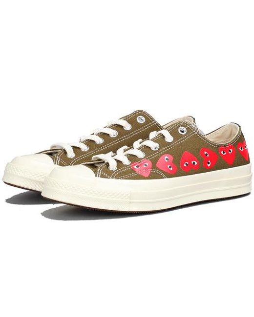 Converse Pink X Comme Des Garcons Play Chuck 70 Low Multi Heart 'Khaki' for men