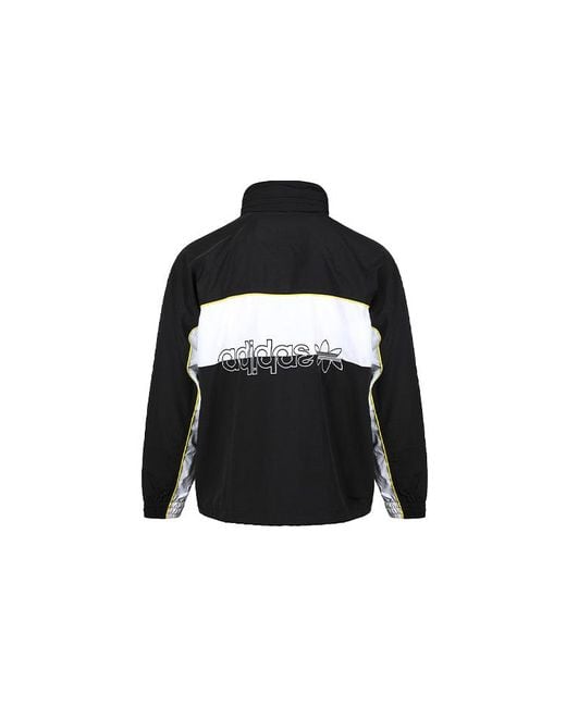 Adidas Black Originals Stand Collar Pullover Sports Jacket for men