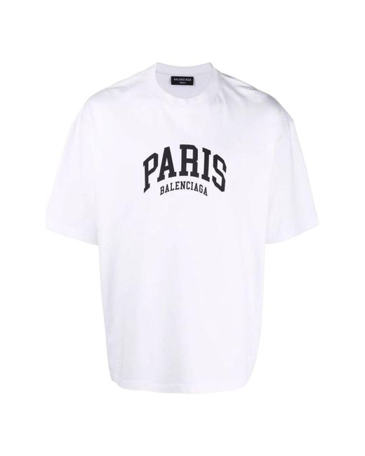 Balenciaga White Cities Paris T-Shirt Medium Fit
