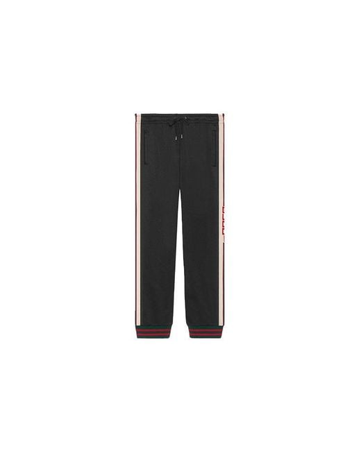 Gucci Black Classic High-Tech Knit Colorblock Casual Bundle Feet Sports Long Pants for men