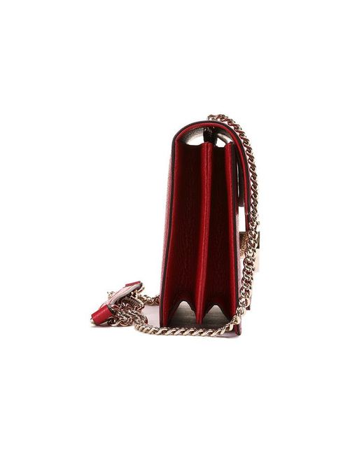 Gucci Red (Wmns) Leather Organ Crossbody Bag Single Shoulder Bag