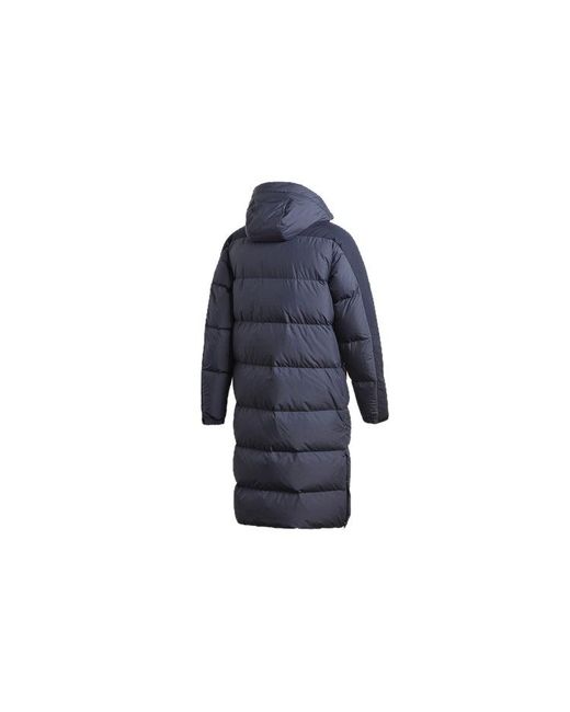 Adidas Blue 3St Long Coat Outdoor Sports Detachable Hooded Down Jacket for men
