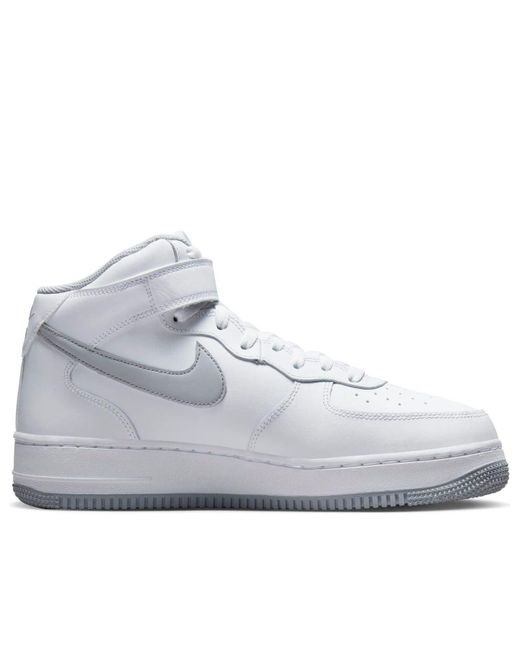 Nike Air Force 1 Mid white grey Shoes for Men Lyst UK