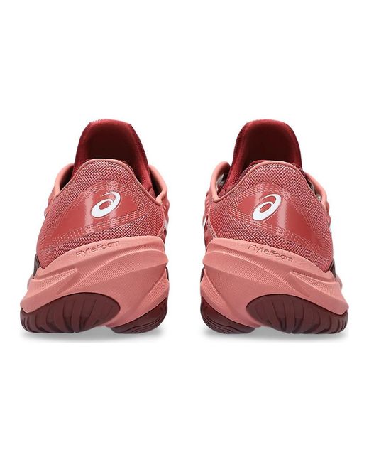Asics Red Court Flytefoam 3 Tennis Shoes