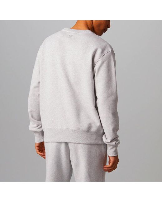Adidas Originals X Pharrell Williams Crossover Casual Breathable Solid Color Round Neck Pullover Long Sleeves Gray for men