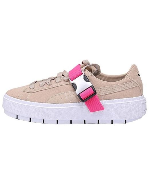 PUMA Pink (Wmns) Fenty X Platform Trace Buckle 'Cement'