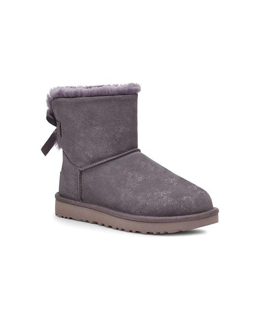 Ugg Purple (Wmns) Mini Bailey Bow Ii Shimmer Fleece Lined