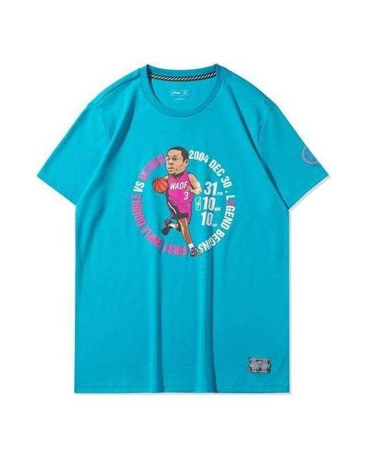 Li-ning Blue Way Of Wade Cartoon Graphic T-Shirt for men
